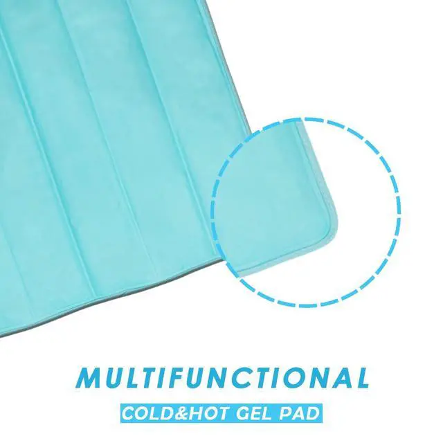 Alt view image 4 of 7 - Ice Cooling Mat, Gel Cooling Cold Mat Pain Relief, Injuries Mesh Fabric Hot Cold Therapy Pack for Back, Shoulder, Knee, Belly Green 18in×18in (Green)