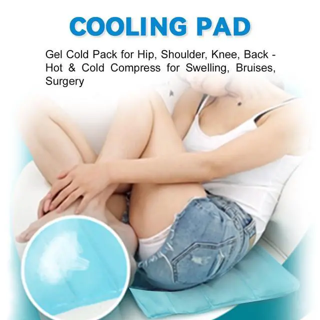 Alt view image 7 of 7 - Ice Cooling Mat, Gel Cooling Cold Mat Pain Relief, Injuries Mesh Fabric Hot Cold Therapy Pack for Back, Shoulder, Knee, Belly Green 18in×18in (Green)