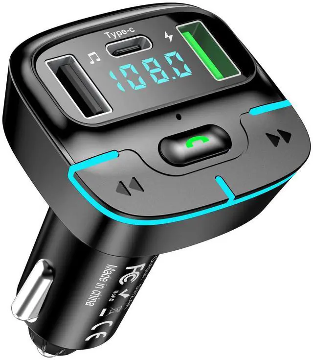 Main image of Bluetooth Car Adapter, Wireless Radio Adapter USB C Car Charger MP3 FM Transmitter, Support U Disk/Hands Free Calling