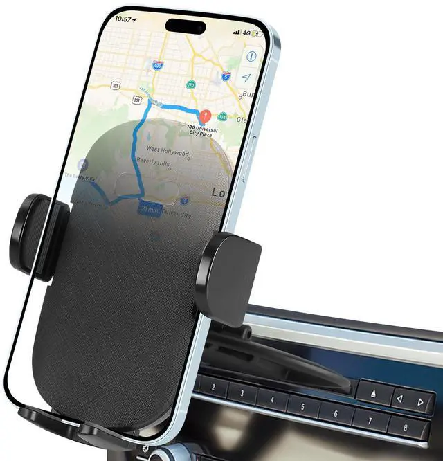 Main image of Shock-Resistant CD Slot Phone Holder for Car, CD Player Phone Mount with Adjustable Clamp, 360° Rotation, Non-Slip, Single-Button Release, Heat-Resistant, Universally Compatible with iPhone & Samsung