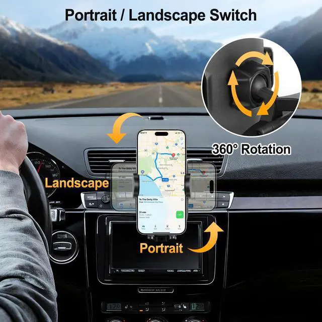 Alt view image 5 of 7 - Shock-Resistant CD Slot Phone Holder for Car, CD Player Phone Mount with Adjustable Clamp, 360° Rotation, Non-Slip, Single-Button Release, Heat-Resistant, Universally Compatible with iPhone & Samsung