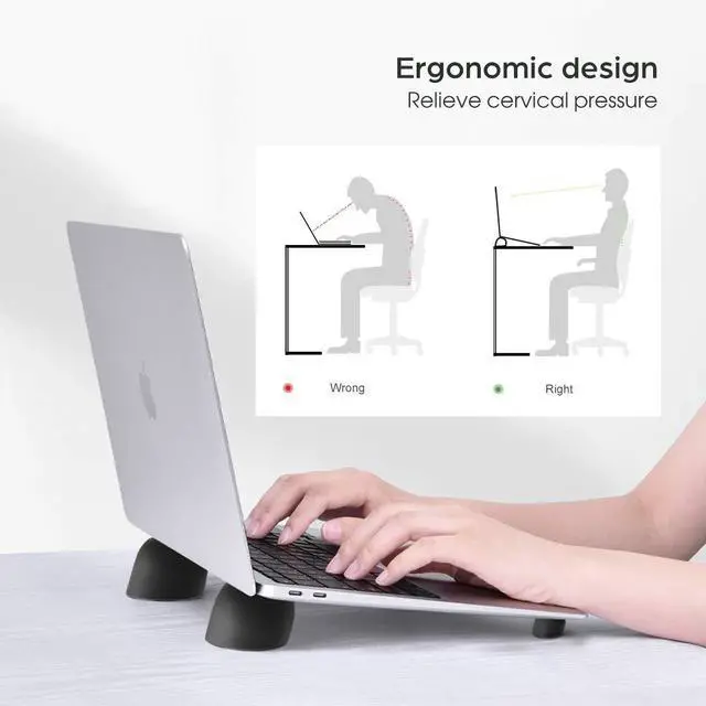 Alt view image 3 of 7 - Laptop Risers for Desk, Mini Laptop Cooling Stand, Magnetic Pads Keyboard Riser, Ergonomic Laptops Feet, Compatible with MacBook Air Pro, with Dell, with HP, More 10-15.6 Laptops
