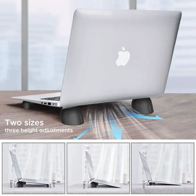 Alt view image 5 of 7 - Laptop Risers for Desk, Mini Laptop Cooling Stand, Magnetic Pads Keyboard Riser, Ergonomic Laptops Feet, Compatible with MacBook Air Pro, with Dell, with HP, More 10-15.6 Laptops