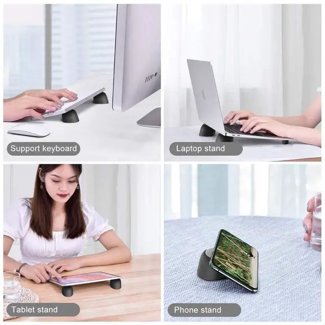 Alt view image 7 of 7 - Laptop Risers for Desk, Mini Laptop Cooling Stand, Magnetic Pads Keyboard Riser, Ergonomic Laptops Feet, Compatible with MacBook Air Pro, with Dell, with HP, More 10-15.6 Laptops