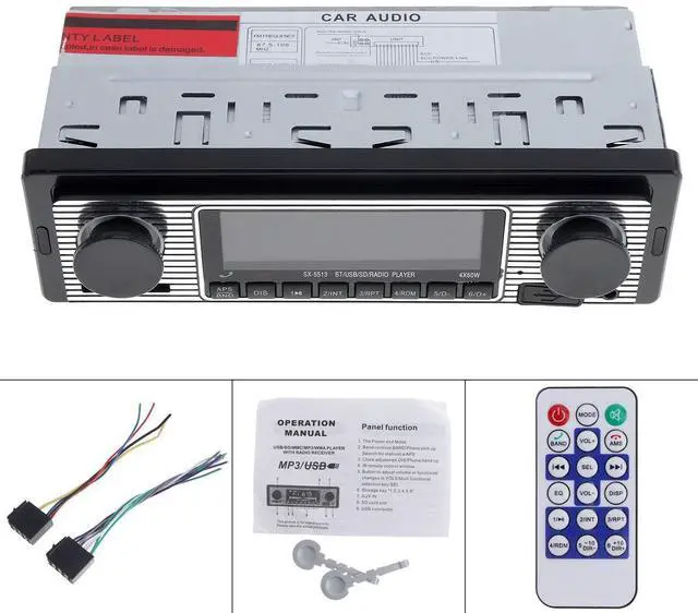 Main image of 12V Bluetooth Car Radio MP3 Player Vehicle Stereo Audio Support FM/USB/SD/AUX with Remote Control