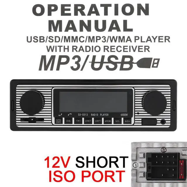 Alt view image 3 of 7 - 12V Bluetooth Car Radio MP3 Player Vehicle Stereo Audio Support FM/USB/SD/AUX with Remote Control