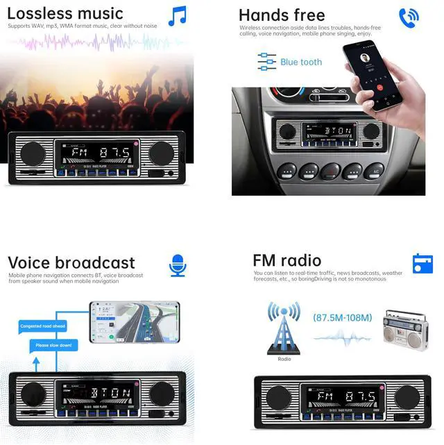 Alt view image 4 of 7 - 12V Bluetooth Car Radio MP3 Player Vehicle Stereo Audio Support FM/USB/SD/AUX with Remote Control
