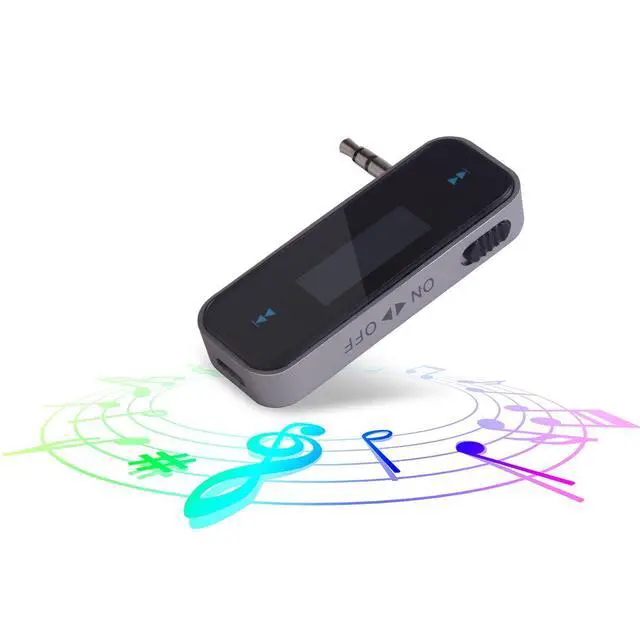 Alt view image 3 of 7 - FM Transmitter Audio Adapter Car Kit, Wireless in-Car Radio Transmitter Built-in 3.5mm Aux Port for Cars iPhone 6s 5 SE iPod iPad Smart Phones MP3 MP4 Audio Players