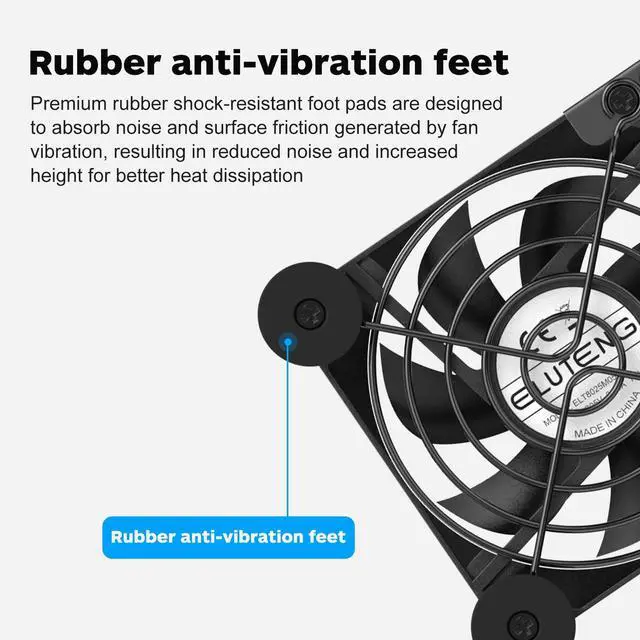Alt view image 6 of 7 - Dual Cooling Fan Whisper Quiet 80mm USB Fan 3 Adjustable High Speed | Computer Fans, USB Port Heatsink Fans Compatible for PS4, PS5, Router, Laptop, PC, Xbox Cooling Electronics
