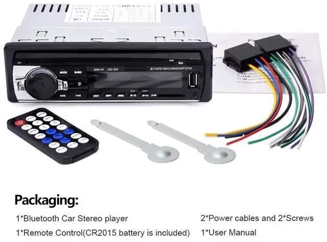 Alt view image 6 of 7 - Single Din Car Stereo Car Radio Receiver Bluetooth Hands-Free, 12V MP3 Audio Player USB Port SD Port AUX Input FM Radio, No CD/DVD Player
