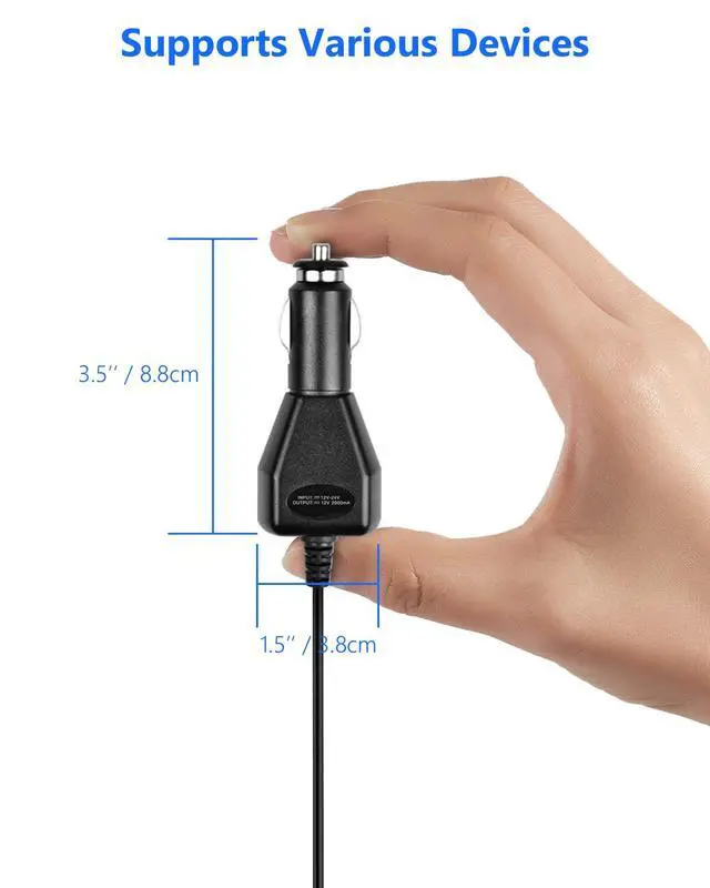 Alt view image 3 of 7 - DC 12V Car Charger for Portable DVD Player, Replacement Car Cigarette Lighter Adapter Power Cord for Sylvania/DBPOWER/UEME/HDJUNTUNKOR/DRJ Portable DVD, 6ft Extra Long (12V - 24V in)