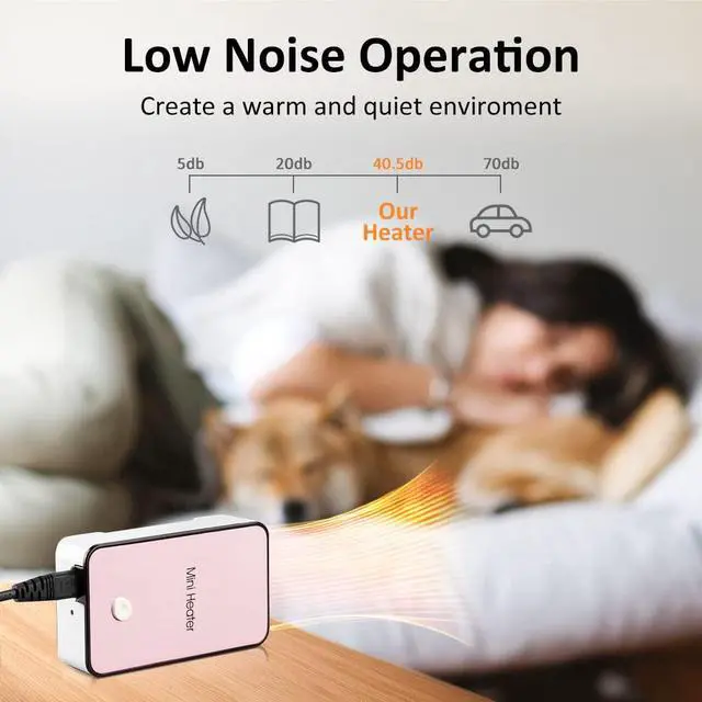 Alt view image 4 of 7 - Portable Space Heater Mini Desk Heater Electric Fan Air Warmer