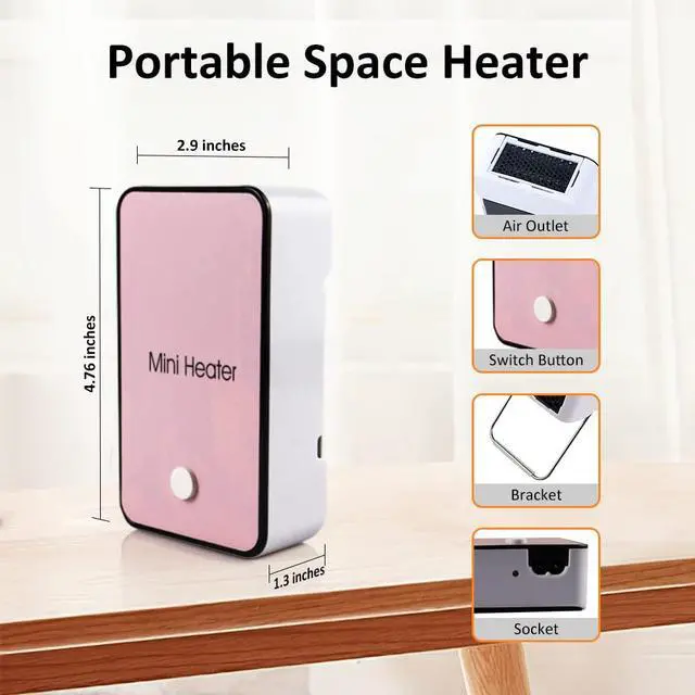 Alt view image 5 of 7 - Portable Space Heater Mini Desk Heater Electric Fan Air Warmer