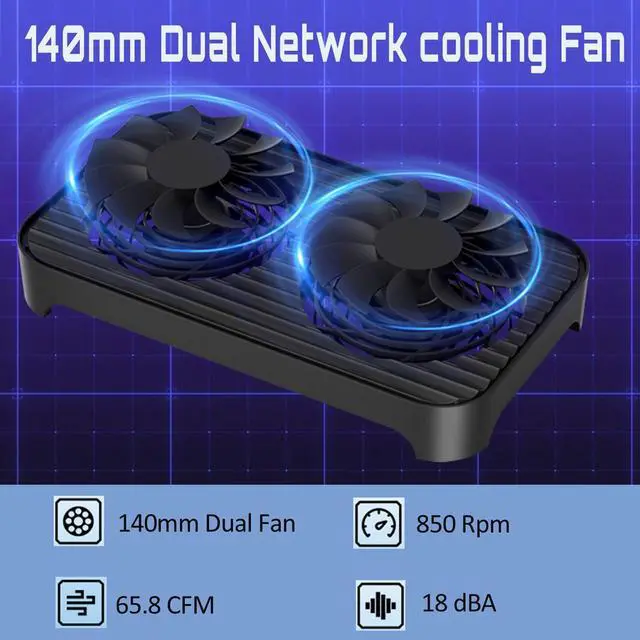 Alt view image 3 of 7 - Network Devices Cooling Solution USB Dual Fan, Large Airflow USB Quiet Computer Fan Portable Compatible for Router TV Receiver DVR PlayStation Xbox Computer Cabinet Cooling