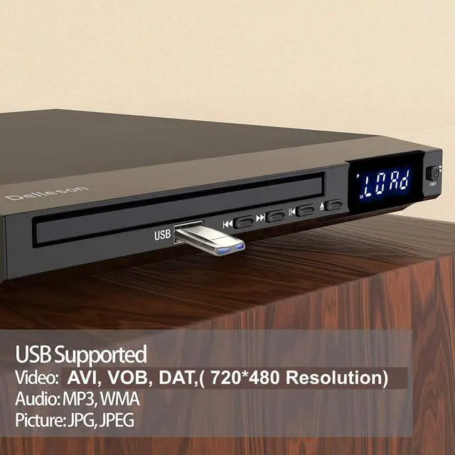 Alt view image 5 of 7 - Region Free DVD Player for TV with AV Port, Compact CD/DVD Players for Home, DVD Player with Remote Control Support RCA/AV Connect, USB Input, Microphone Jack, PAL/NTSC (NOT Support HDMI)