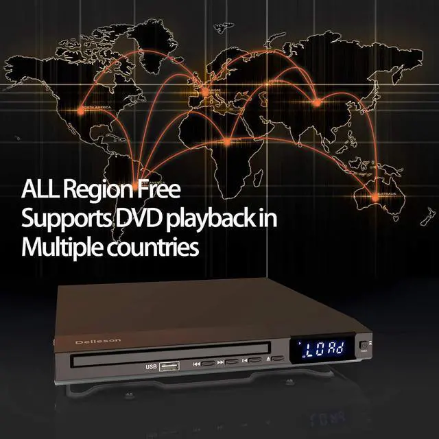 Alt view image 3 of 7 - Region Free DVD Player for TV with AV Port, Compact CD/DVD Players for Home, DVD Player with Remote Control Support RCA/AV Connect, USB Input, Microphone Jack, PAL/NTSC (NOT Support HDMI)
