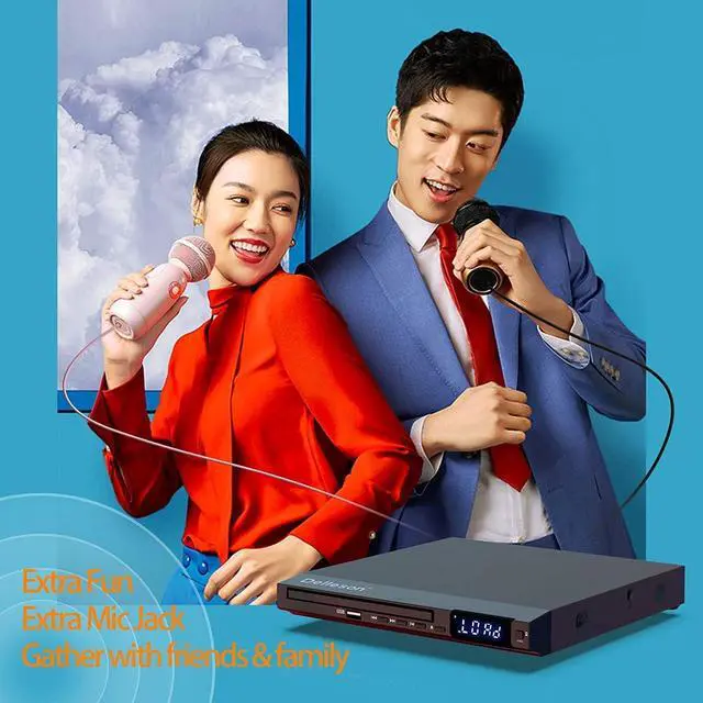 Alt view image 6 of 7 - Region Free DVD Player for TV with AV Port, Compact CD/DVD Players for Home, DVD Player with Remote Control Support RCA/AV Connect, USB Input, Microphone Jack, PAL/NTSC (NOT Support HDMI)