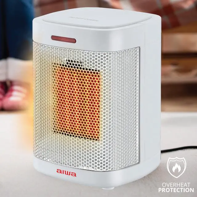 Alt view image 4 of 7 - Ceramic Space Heater, 500W Mini Portable Indoor Electric Heater with Handle, Easy Single Switch, Overheat Protection & Tip-Over Auto-Shutoff, ETL Certified, 6 ft UL Cord (White, 1 Pack)
