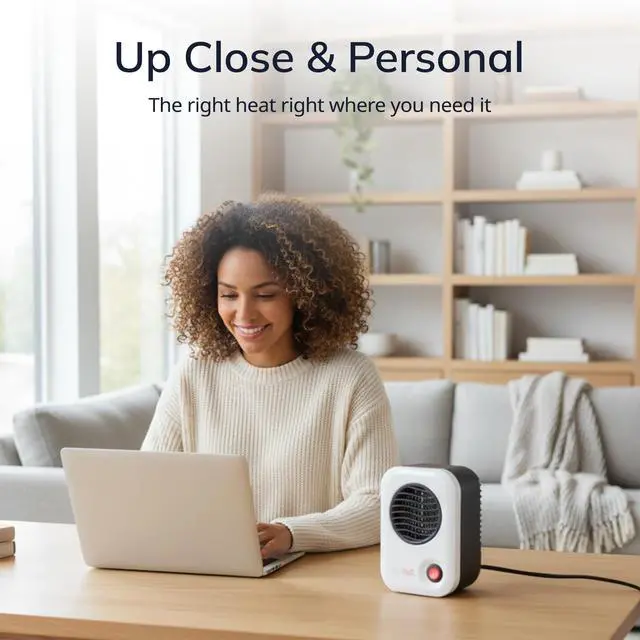 Alt view image 4 of 7 - MyHeat Personal Space Heater, Compact, White