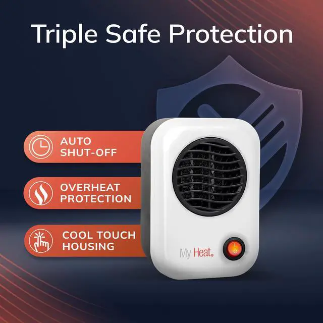 Alt view image 3 of 7 - MyHeat Personal Space Heater, Compact, White