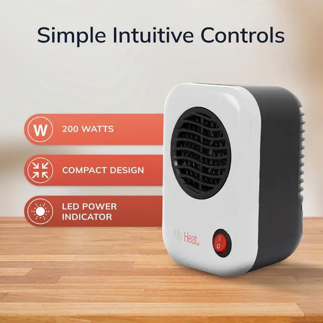 Alt view image 5 of 7 - MyHeat Personal Space Heater, Compact, White