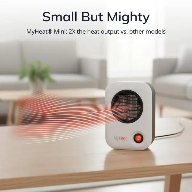 Alt view image 6 of 7 - MyHeat Personal Space Heater, Compact, White