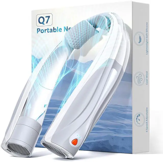 Main image of Portable Neck Fan, 20H Long Lasting Personal Fan, 6-Speed Powerful Cooling Neck Fan, Hands-Free, 6000mAh Battery Wearable Fan for Travel, Outdoor, Office, Ideal Summer Gifts for Men Women