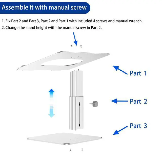Alt view image 5 of 7 - LSX6N Laptop Stand, Ergonomic Adjustable Notebook Riser, Computer Holder, Laptop Mount Compatible with 10-15.6" Laptops, Silver
