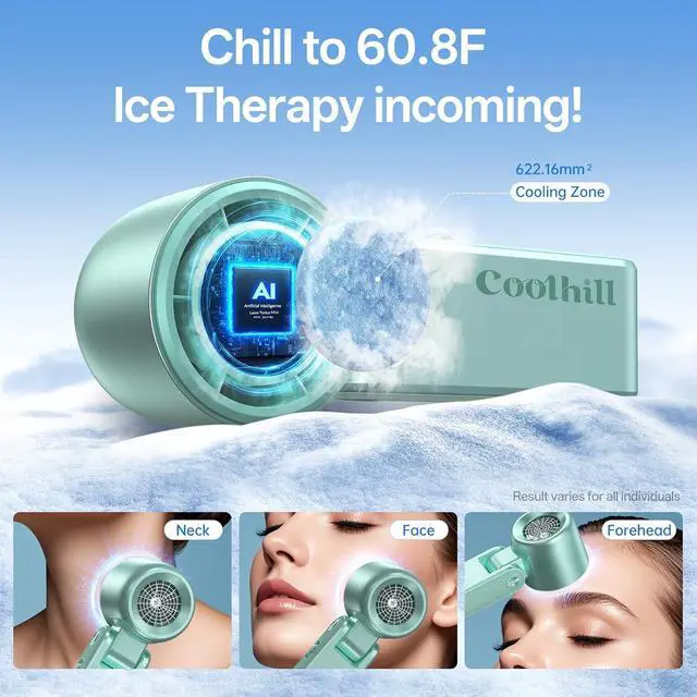 Alt view image 6 of 7 - Pro Handheld Portable Fan with Ice Cooler: 199-Speed 5500mAh Rechargeable Handheld Fan, 12H Time Hand Cooling Personal Fans with 20000 RPM Air Turbo Tech for Travel Outdoor (Green)