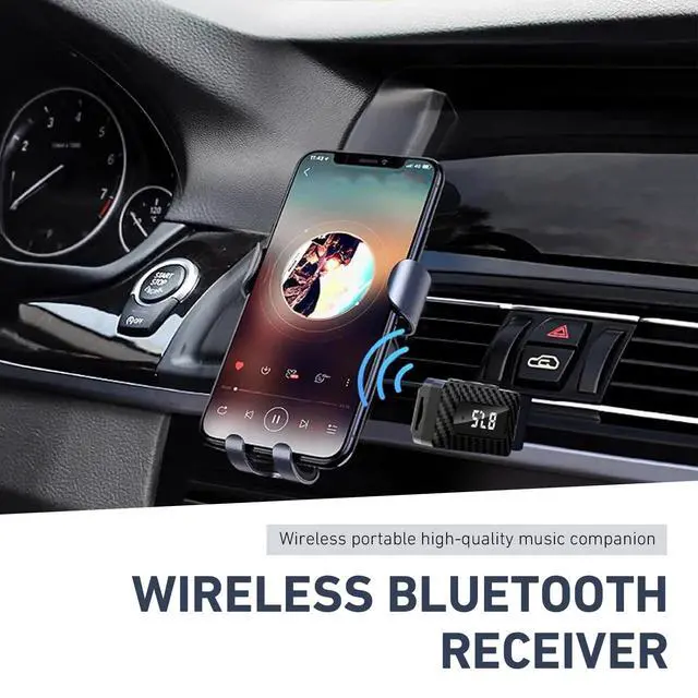 Alt view image 3 of 7 - Car USB Bluetooth Receiver, 5.3 Chip Wireless FM Transmitter with LED Display, Adjustable Audio Adapter with USB Interface and 0.13" Jack, Universal Modification for Stereo System (Black)