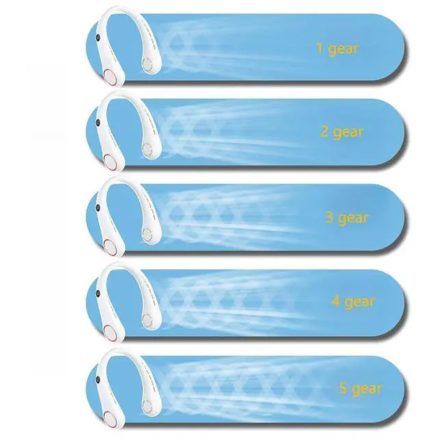 Alt view image 4 of 7 - Multi Functional Rechargeable Neck Fan with LED Display Screen, A New Five Mode Portable Fan for Work and Life.
