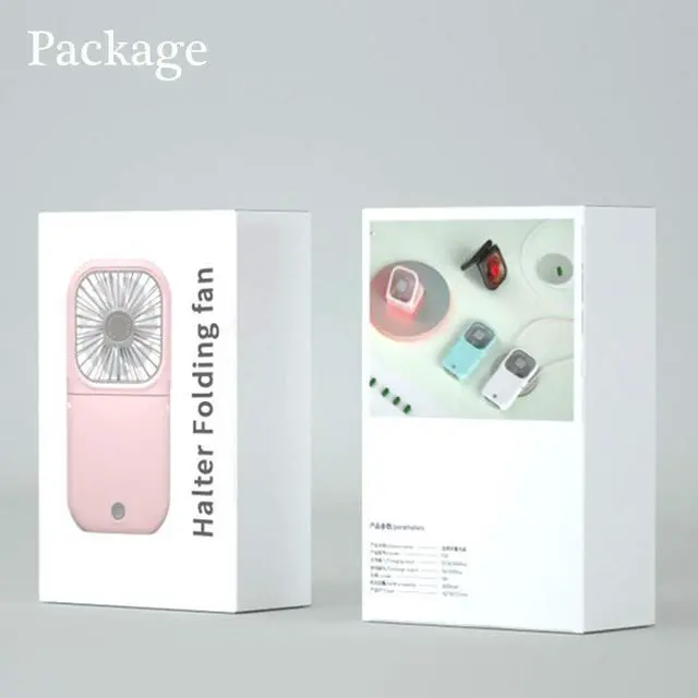 Alt view image 7 of 7 - Portable Neck Fan Mini Quiet Handheld Personal 0-180° Foldable USB Rechargeable Fan Operated for Home Office Outdoor Travel, 3000mAh Power Bank Hands Free Necklace Fans