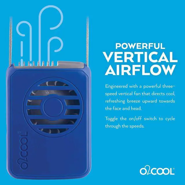 Alt view image 3 of 7 - Personal Travel Rechargeable Battery Powered Neck Cooling Fan, Single Pack (Dark Blue)