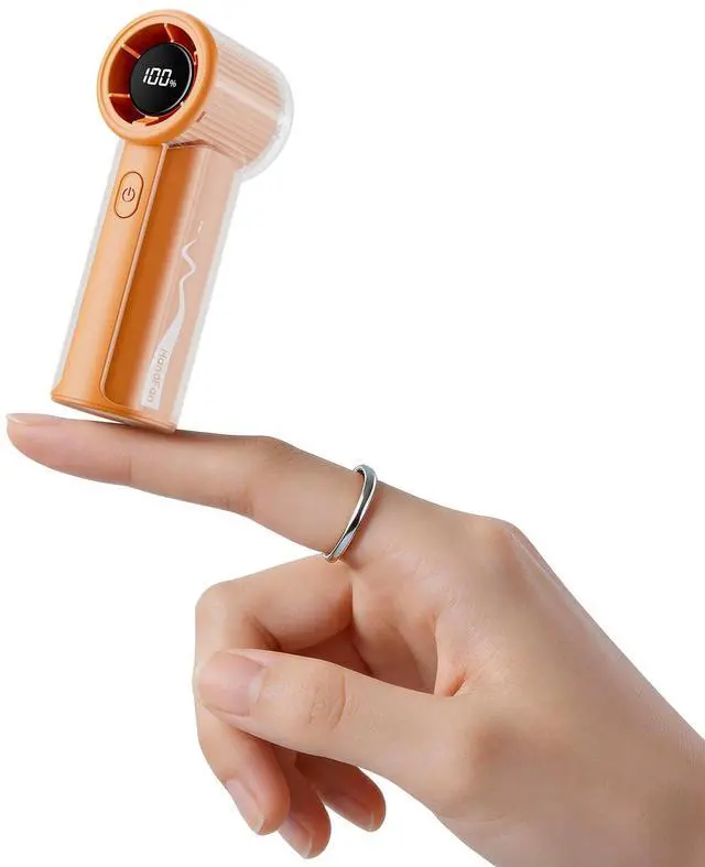 Main image of Portable Handheld Mini Fan, High Speed Personal Turbo Fan Rechargeable, 100 Speeds Adjustable Small Hand Fans, Trendy Stuff Purse Accessories for Outdoor Travel Concert Gift for Women(Orange)