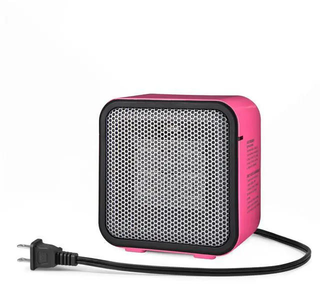 Main image of Ceramic Space Heater, Portable Mini Heater for Office Desk, Indoor Use, 500W, With Tip-Over Protection, Lightweight 1.4 lbs, Pink, 5.9 x 3.2 x 6 inches