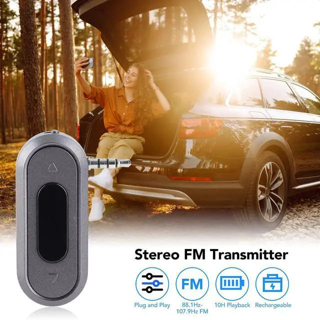 Alt view image 2 of 7 - 3.5MM Audio Head Mobile Phone/Pad/MP3/MP4/MP5/Tablet FM Transmitter Built in 300mAh Battery Car Radio Transmitter