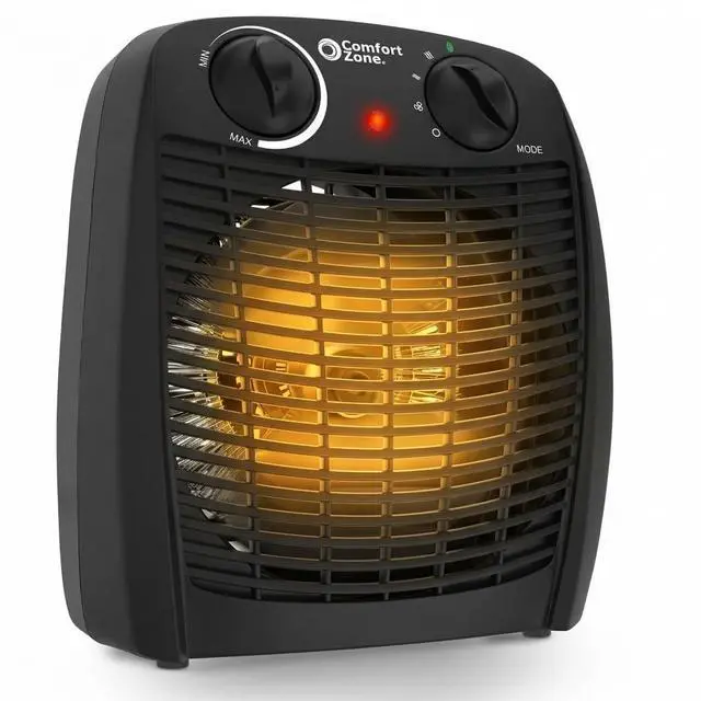 Main image of Indoor Space Heater with Adjustable Thermostat, Fan Forced, Electric, Overheat Protection, Safety Tip-Over Switch, Energy Efficient, Ideal for Home, Bedroom, & Office, 1,500W, CZ45EBK