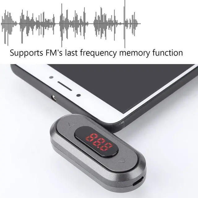 Alt view image 6 of 7 - 3.5MM Audio Head Mobile Phone/Pad/MP3/MP4/MP5/Tablet FM Transmitter Built in 300mAh Battery Car Radio Transmitter