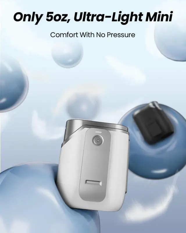 Alt view image 6 of 7 - Portable Fan Rechargeable - 5-oz Mini Hands-Free Personal Fans for Neck Waist, 100 Speed Turbo Airflow, Wearable Clip on Shirt Belt Fan for Body with LED Light, Travel Work Outdoor (White)