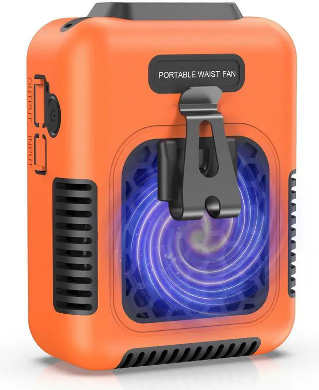 Main image of Cooling Waist Fan w/Steel Clip and Silicone Sleeve, Under Shirt Fan Clip On, 24H Personal Fan, 3 Speeds Cooling Belt Fan, Rechargeable Body Fan for Outdoor, Travel, Gift for Workers in Heat