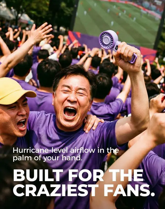 Alt view image 2 of 7 - Portable Turbo Fan, Purple Personal Neck Fan, Small Travel Fan