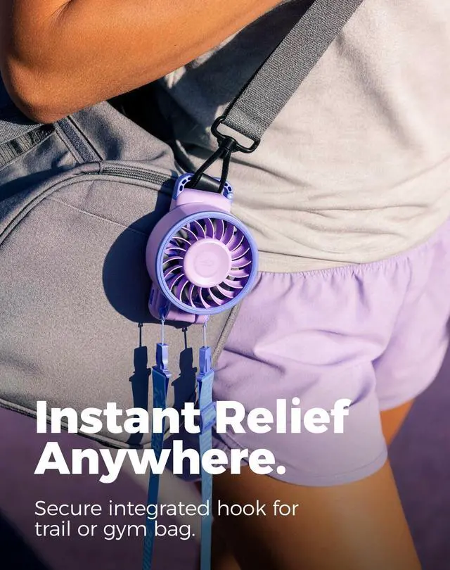 Alt view image 4 of 7 - Portable Turbo Fan, Purple Personal Neck Fan, Small Travel Fan