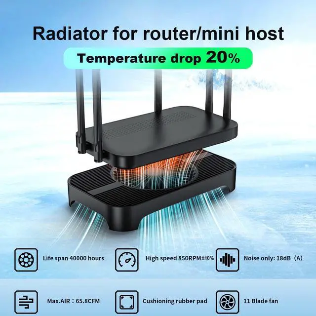 Alt view image 3 of 7 - X3 USB Cooling Fan, 18dB Ultra Quiet 140mm USB PC Fan with Built-in Cable and One-Touch Switch Compatible with Router, Receiver, Amplifier, DVR, PlayStation, Xbox, Computer Cabinet Cooling