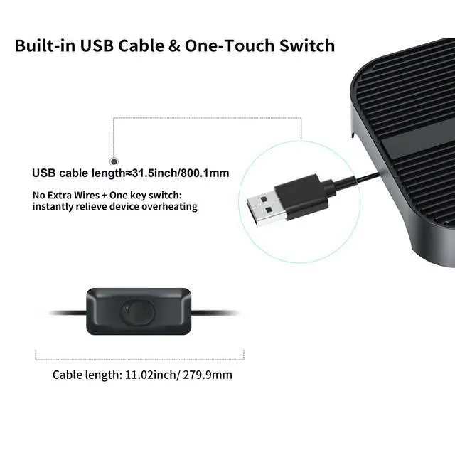 Alt view image 6 of 7 - X3 USB Cooling Fan, 18dB Ultra Quiet 140mm USB PC Fan with Built-in Cable and One-Touch Switch Compatible with Router, Receiver, Amplifier, DVR, PlayStation, Xbox, Computer Cabinet Cooling