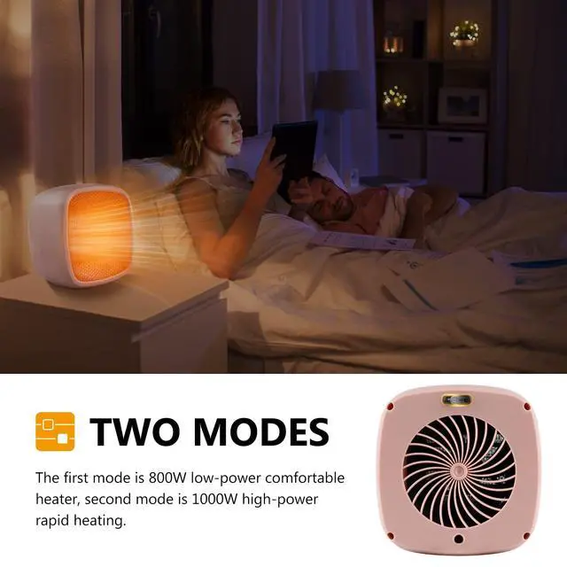 Alt view image 3 of 7 - Portable Space Heater 1000W/800W Ceramic Electric Heaters