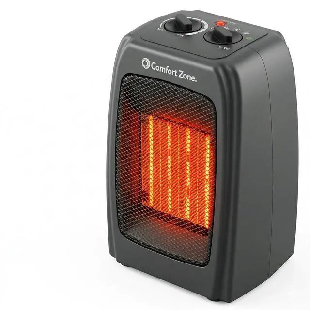 Main image of CZ442E Personal Energy Save Ceramic Heater - 1500W Portable with Adjustable Thermostat, Tip-Over Switch & Overheat Protection, Black
