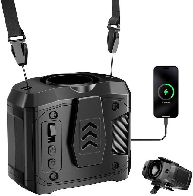 Main image of Portable Waist Fan Wearable Belt Fan Clip on Fan for Shirt, 40H Max Personal Cooling, for Camping, Outdoor, Jobsite, Travel, Black (Black)