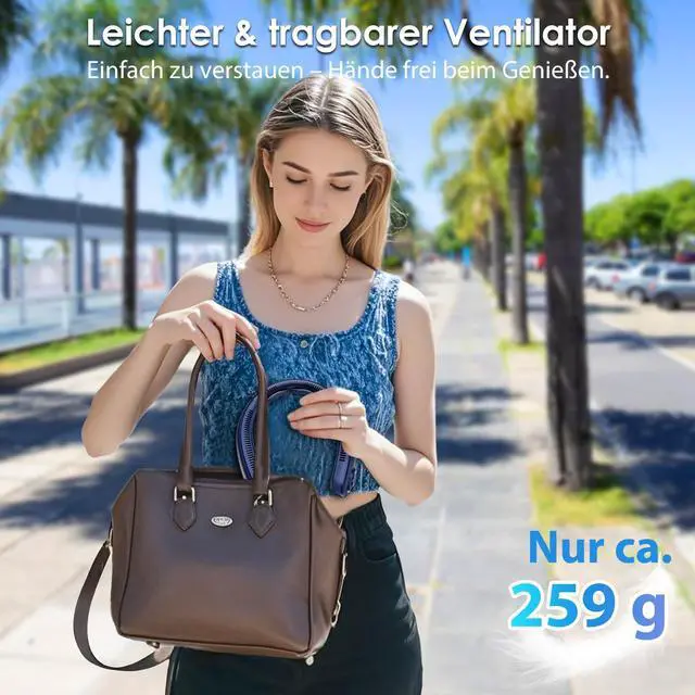 Alt view image 6 of 7 - Portable Neck Fan with Neck Support, 5 Speeds, Lightweight, Rechargeable Personal Hands Free Wearable Neck Fans that Blow Cold Air for Hot Flashes, Disneyland, Travel Essentials, Gifts for Men Women