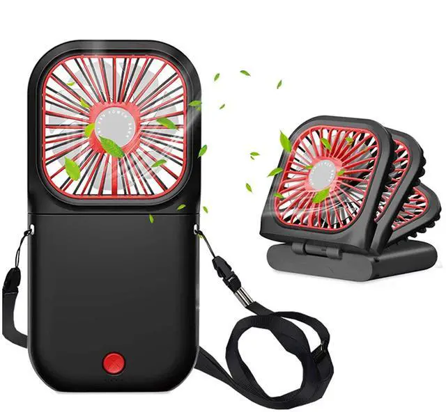 Main image of Portable Neck Fan Mini Quiet Handheld Personal 0-180° Foldable USB Rechargeable Fan Operated for Home Office Outdoor Travel, 3000mAh Power Bank Hands Free Necklace Fans