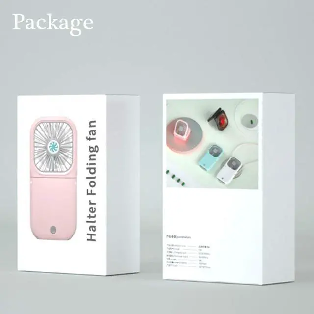 Alt view image 7 of 7 - Portable Neck Fan Mini Quiet Handheld Personal 0-180° Foldable USB Rechargeable Fan Operated for Home Office Outdoor Travel, 3000mAh Power Bank Hands Free Necklace Fans